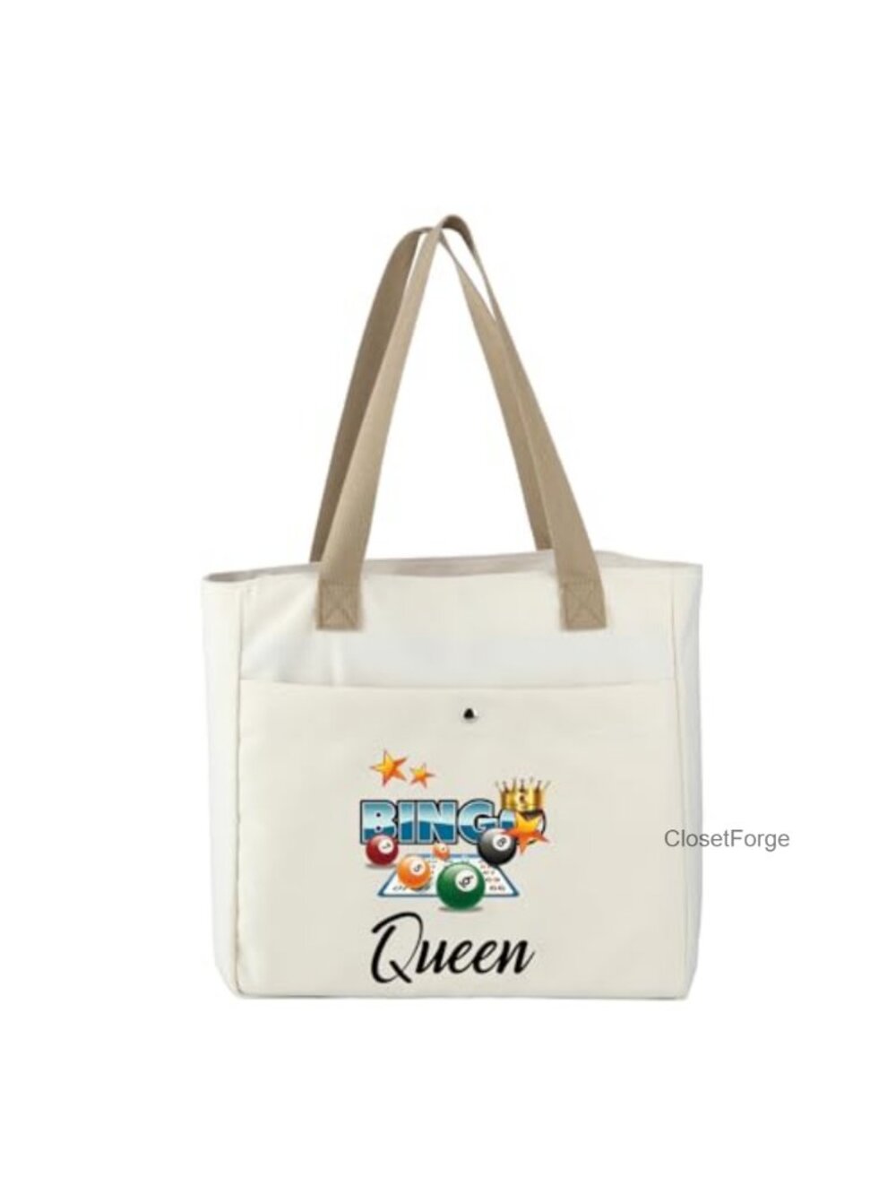 Large Canvas Tote Bag Water Resistant Bingo Gift for Women